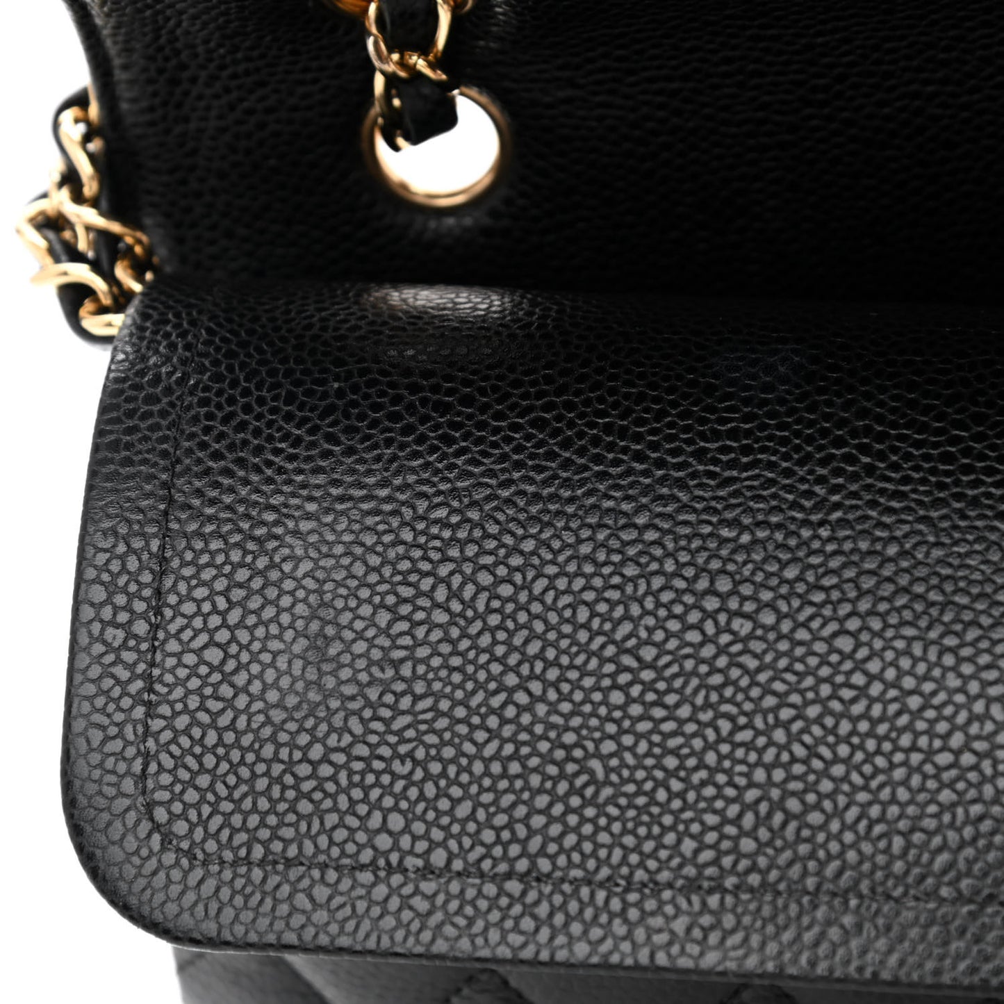 Caviar Quilted Medium Double Flap Black