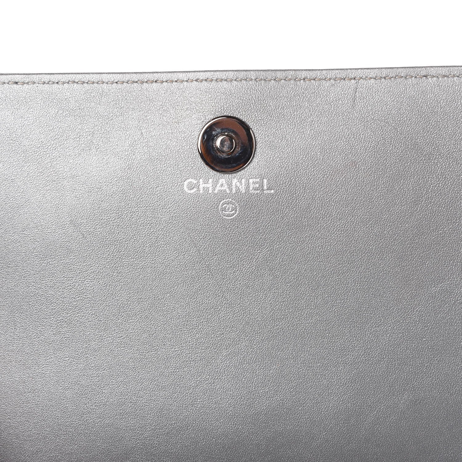 Chanel Patent Strass Wallet On Chain WOC Silver 5 of 13