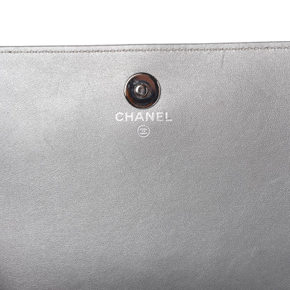 Chanel Patent Strass Wallet On Chain WOC Silver 5 of 13