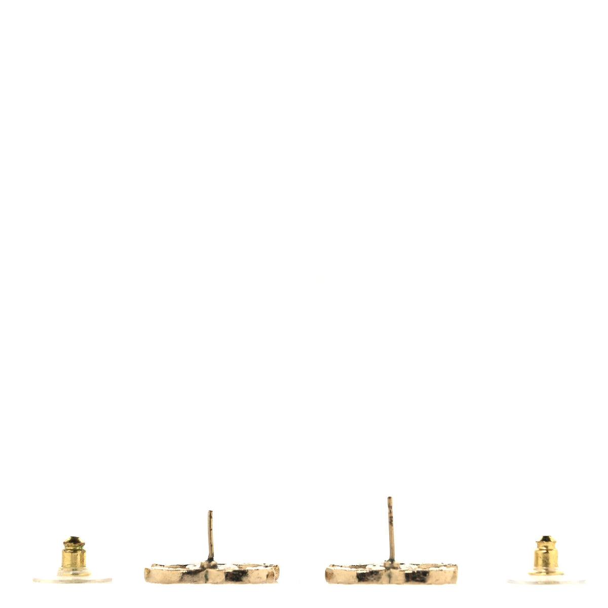 Chanel Metal Scarab CC Earrings Light Gold 3 of 4