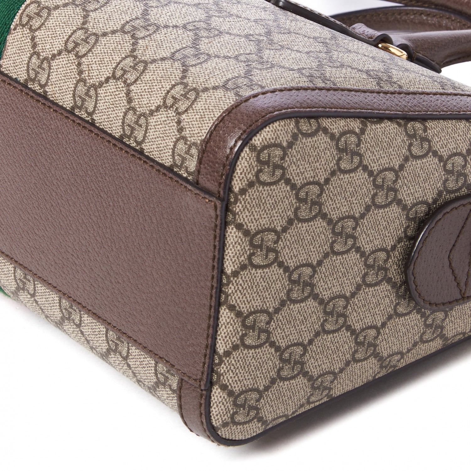 Gucci GG Supreme Monogram Web Medium Ophidia Boston Brown 5 of 8