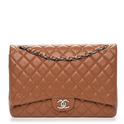 Chanel Caviar Quilted Maxi Double Flap Light Brown 1 of 7