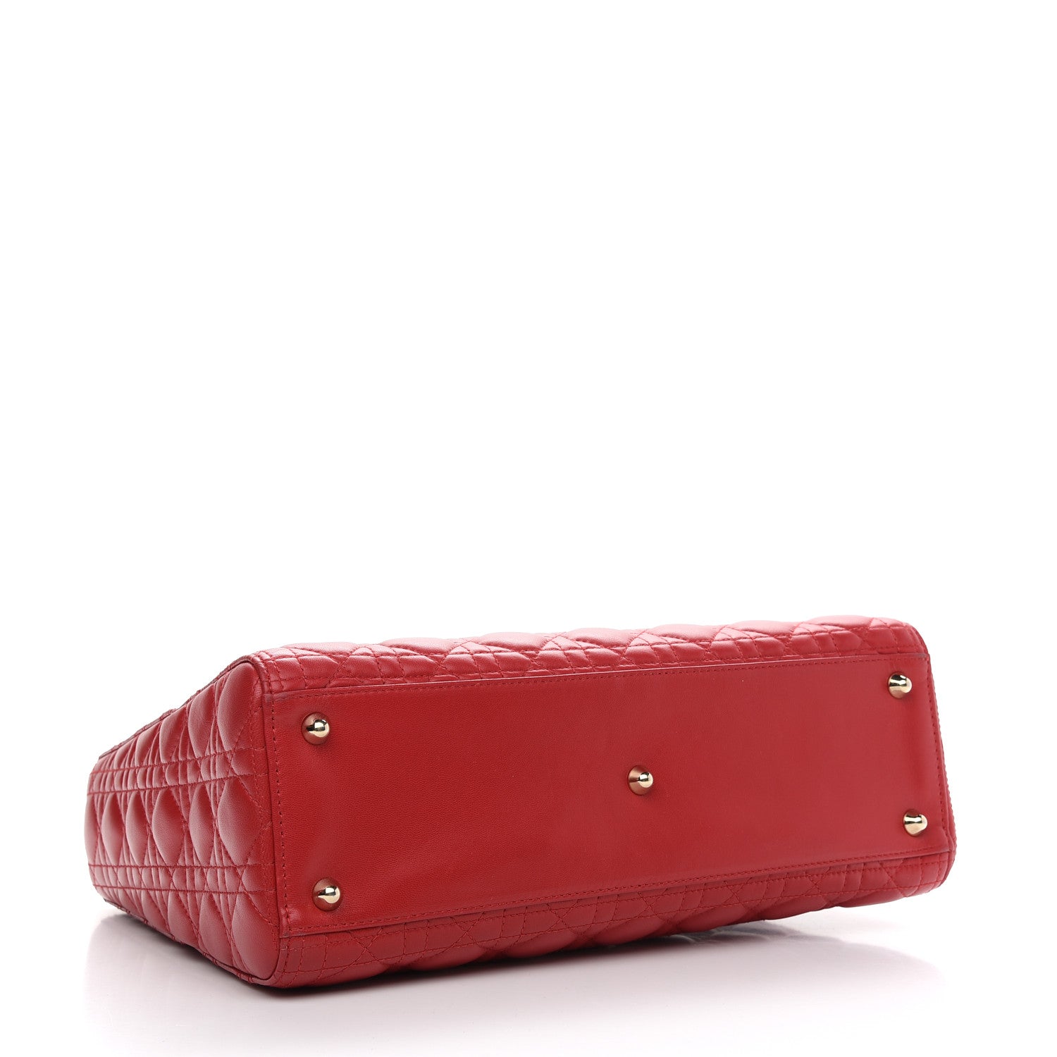 Christian Dior Lambskin Cannage Large Lady Dior Red 4 of 9