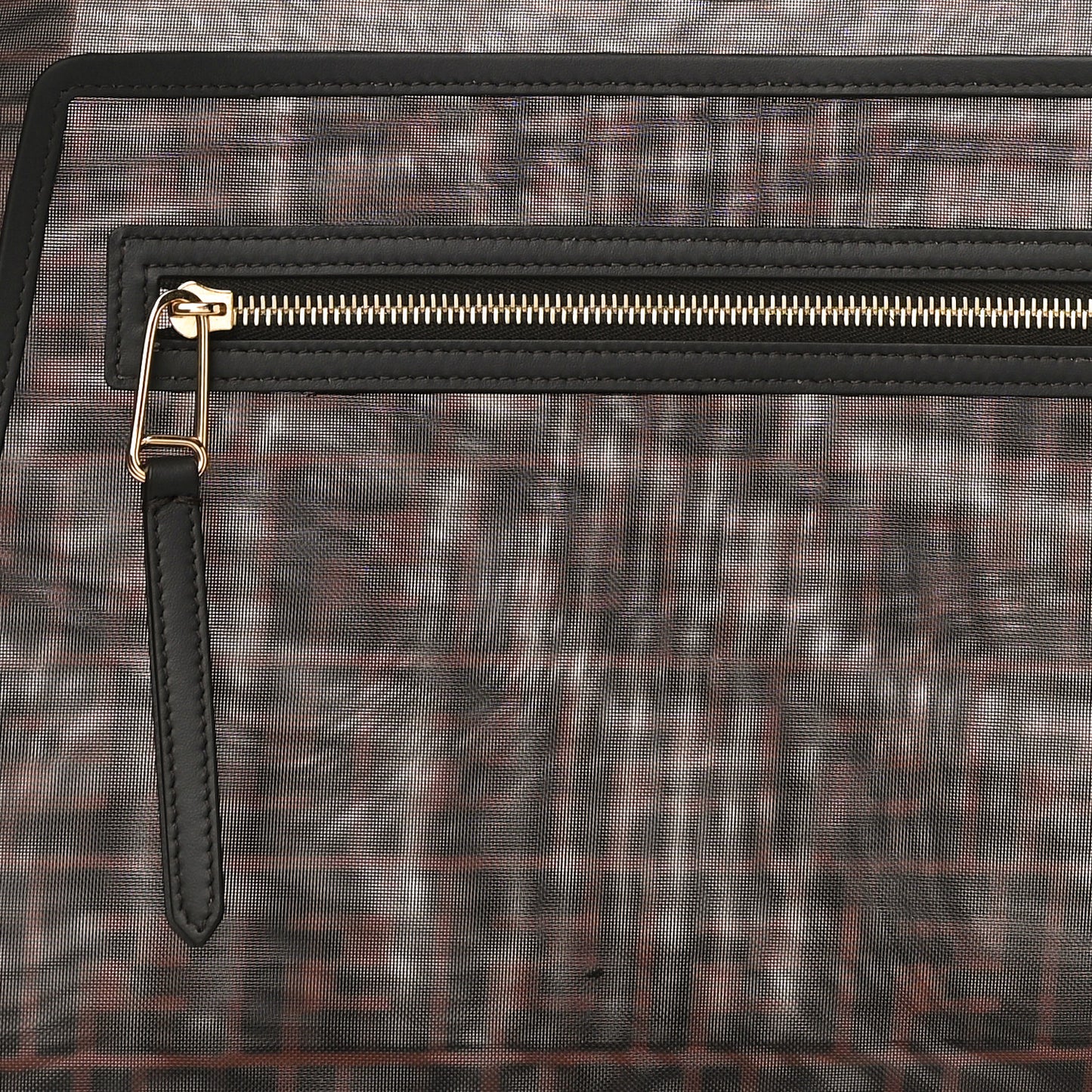 Mesh Vitello Century Cuoio FF 1974 Medium Runaway Shopper Tote Marrone Black Ebano