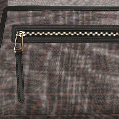 Fendi Mesh Vitello Century Cuoio FF 1974 Medium Runaway Shopper Tote Marrone Black Ebano 8 of 12