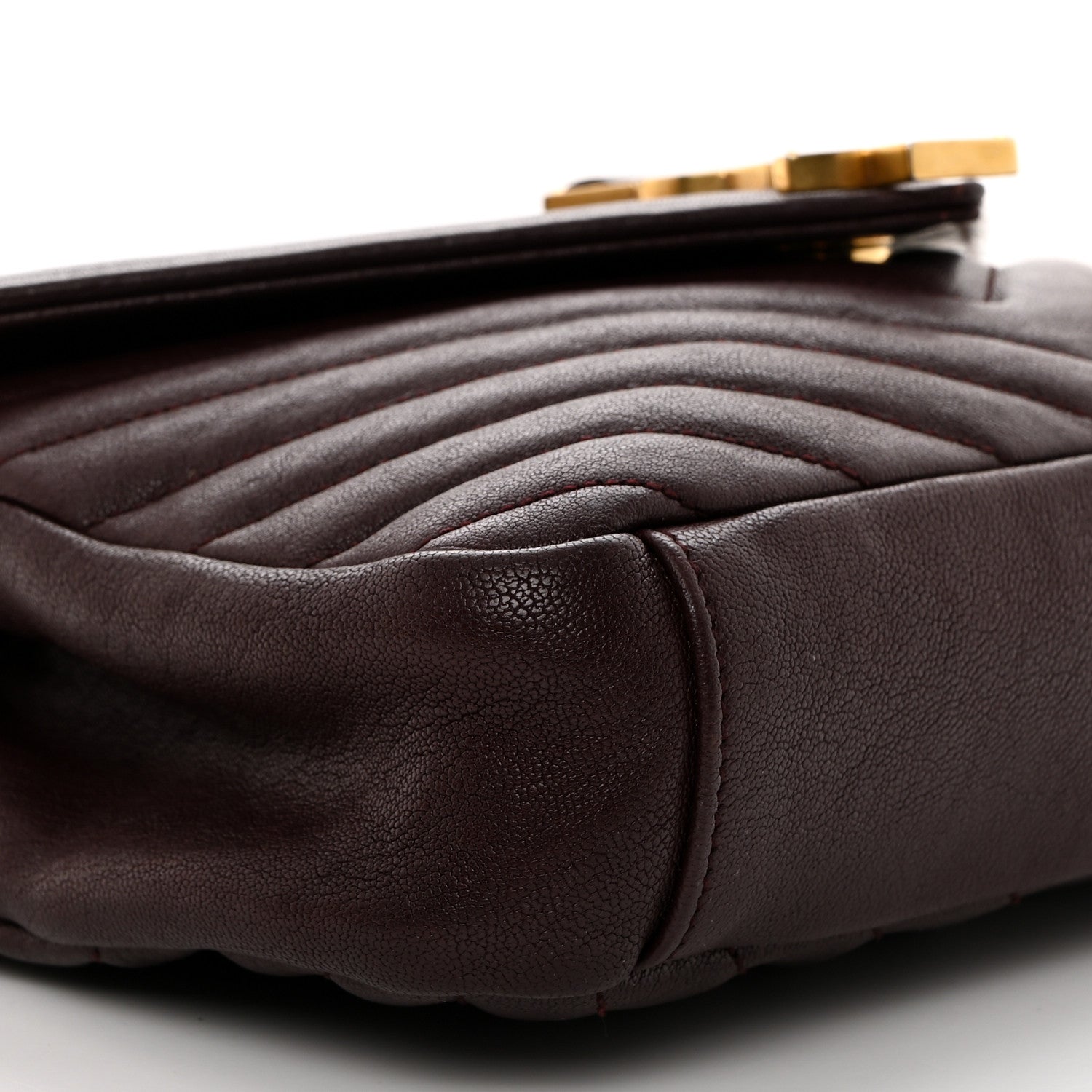 Saint Laurent Sheepskin Matelasse Chevron Monogram Medium College Bag Rouge Legion 11 of 12