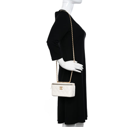 Chanel Lambskin Quilted Small CC Dynasty Vanity Case With Chain White 2 of 15