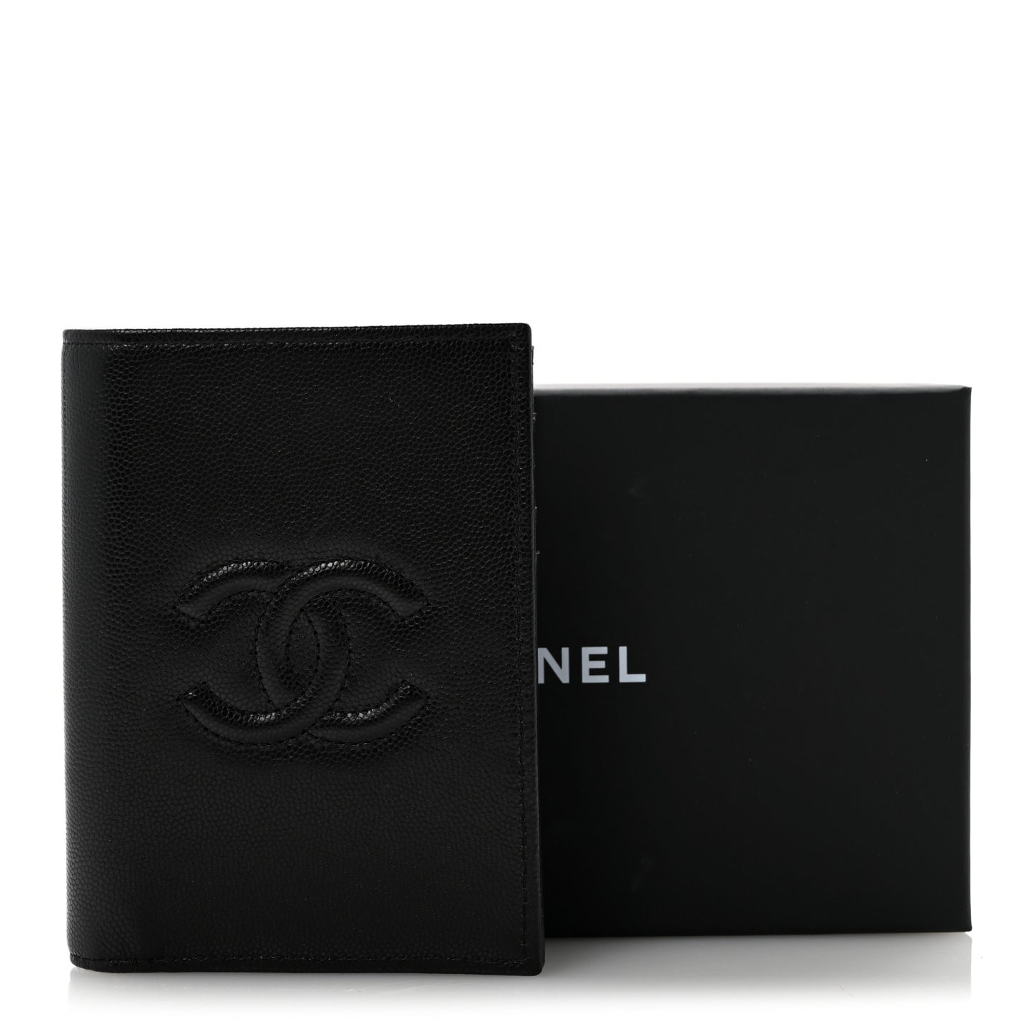Caviar Timeless Passport Holder Black
