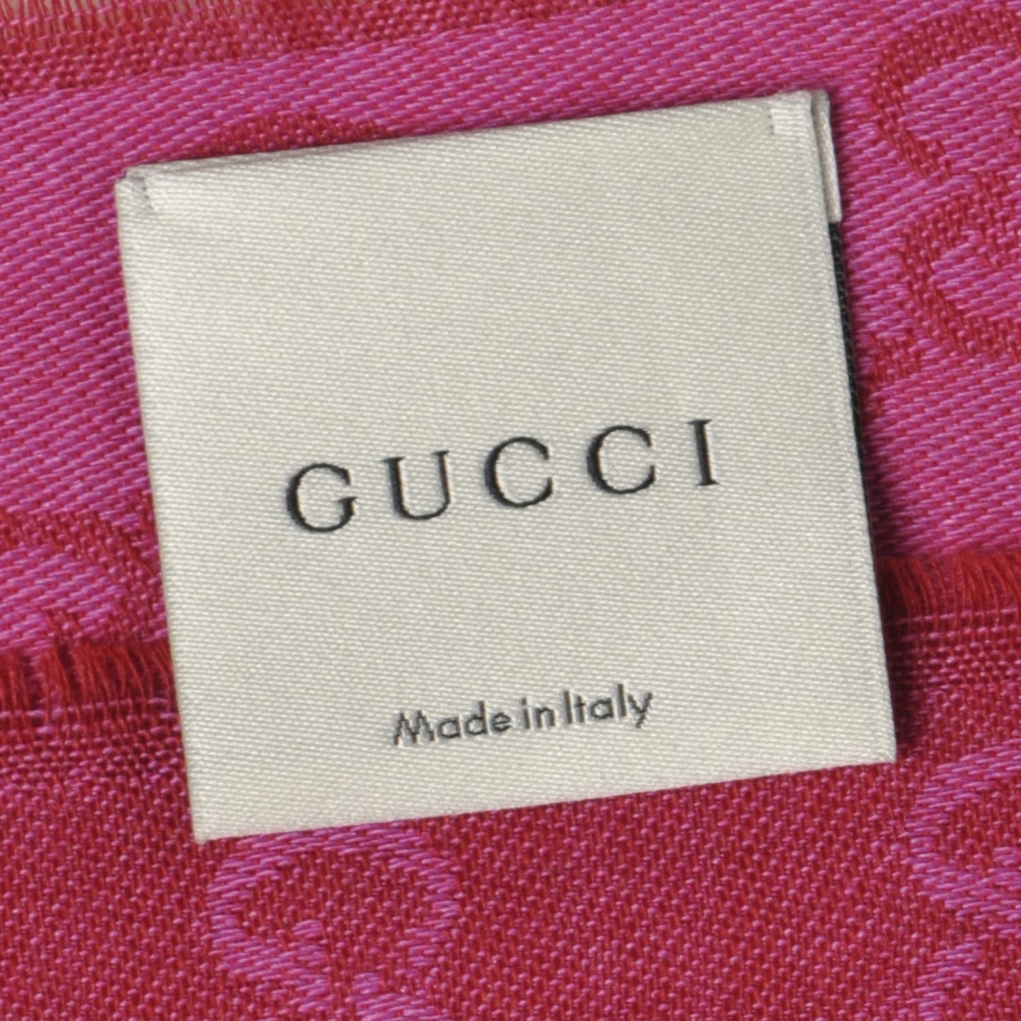 Wool Jacquard Monogram Scarf Fuchsia
