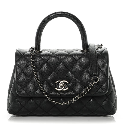 Chanel Caviar Lizard Quilted Mini Coco Handle Flap Black 1 of 7