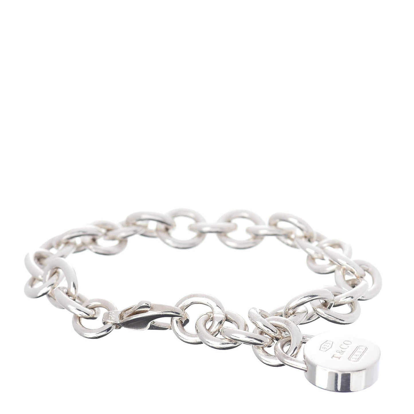 Sterling Silver 1837 Round Padlock Charm Bracelet