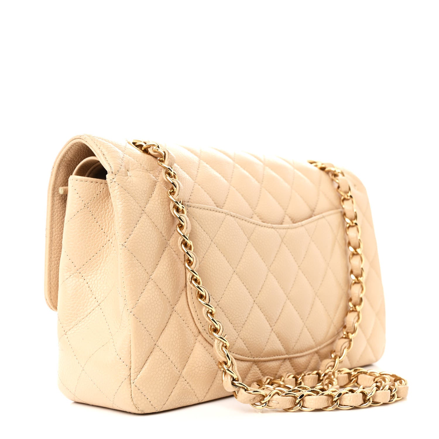 Chanel Caviar Quilted Medium Double Flap Beige 3 of 10