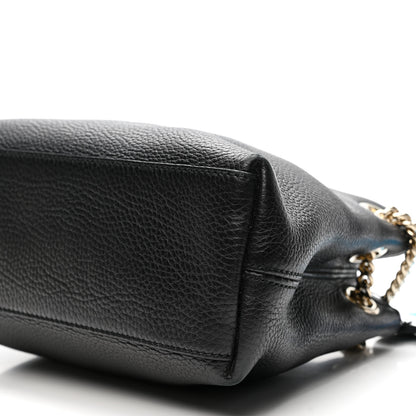 Gucci Pebbled Calfskin Small Soho Chain Shoulder Bag Black 10 of 14