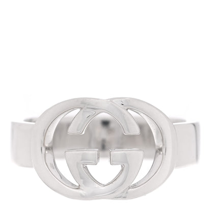 Gucci Sterling Silver Interlocking G Ring 54 6.75 1 of 5