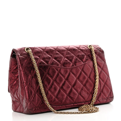 Chanel Metallic Aged Calfskin Quilted 2.55 Reissue 227 Flap Dark Red 3 of 15