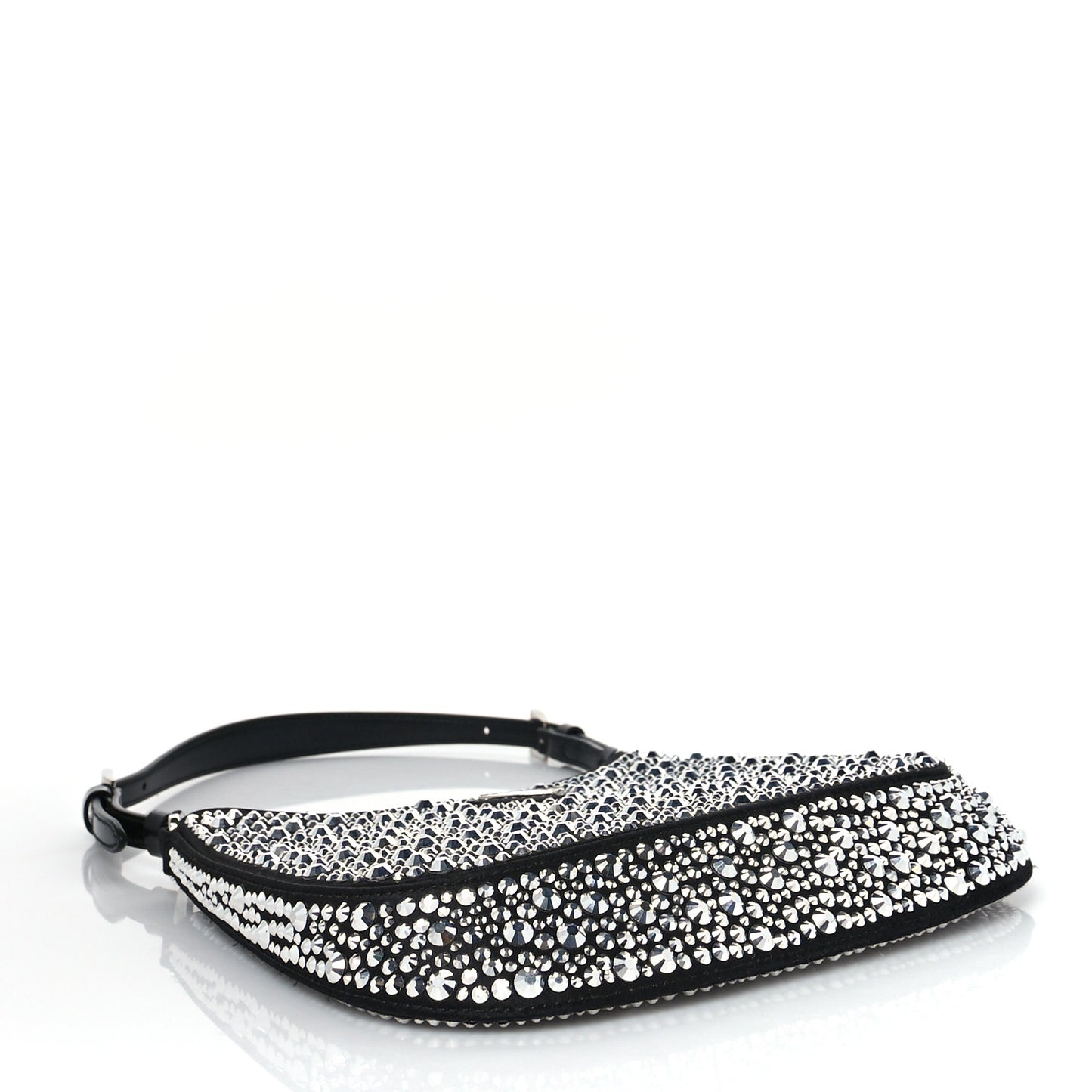 Satin Crystal Cleo Adjustable Strap Shoulder Bag Metal