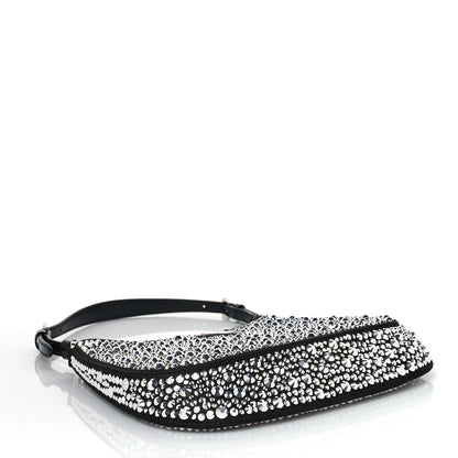 Prada Satin Crystal Cleo Adjustable Strap Shoulder Bag Metal 4 of 11
