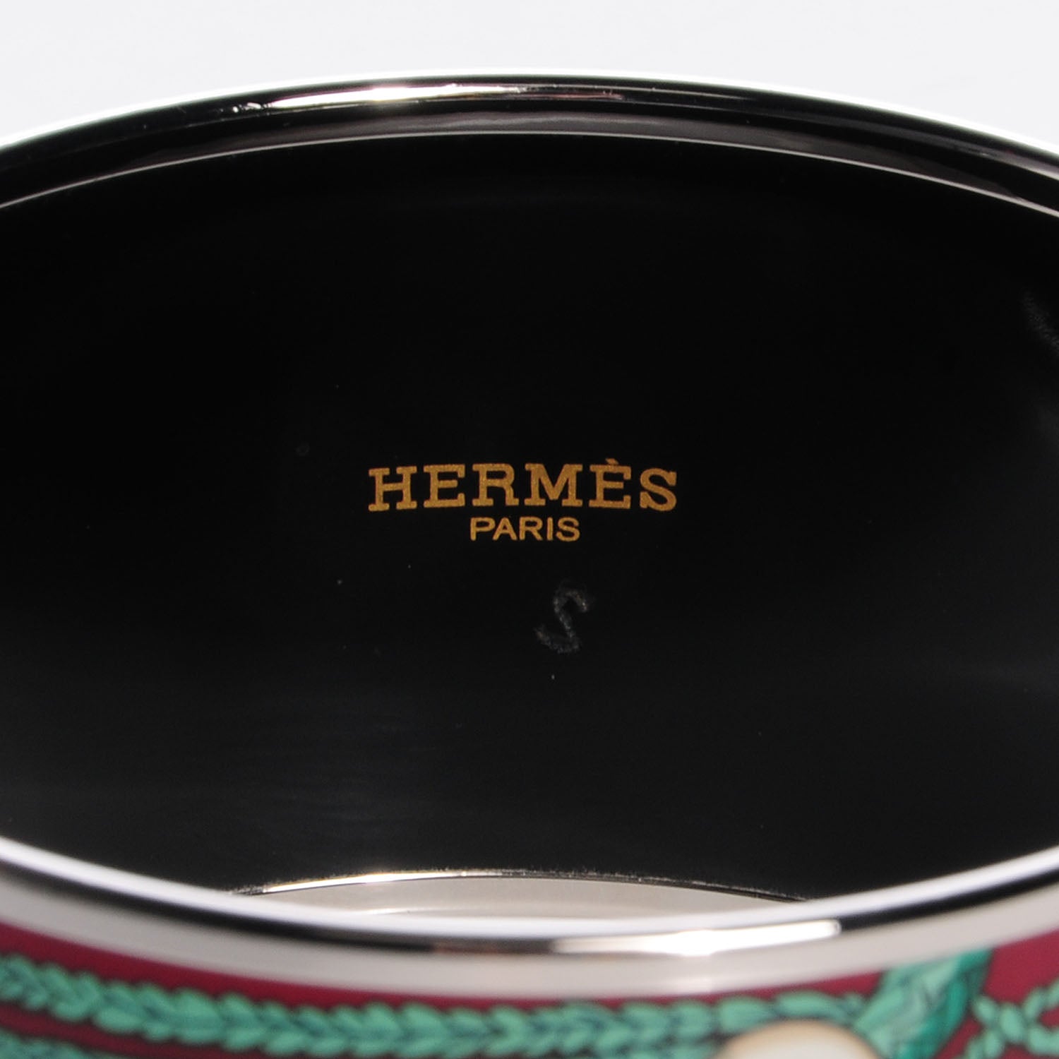 Hermes Enamel Printed Brandebourgs Extra Wide Bracelet 65 3 of 6