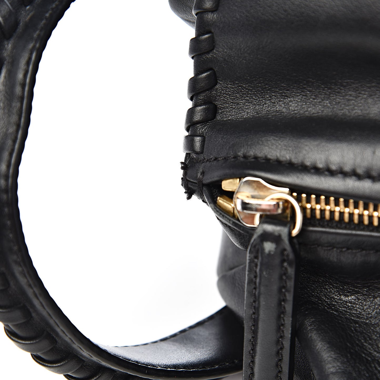 Calfskin Whipstitch Large Pandora Black