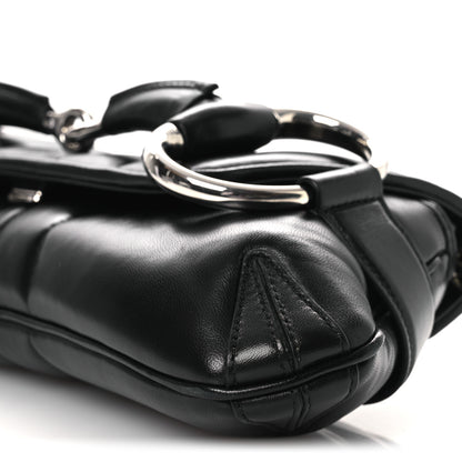 Gucci Nappa Vertical Matelasse Medium Maxi Horsebit Chain Shoulder Bag Black 9 of 9