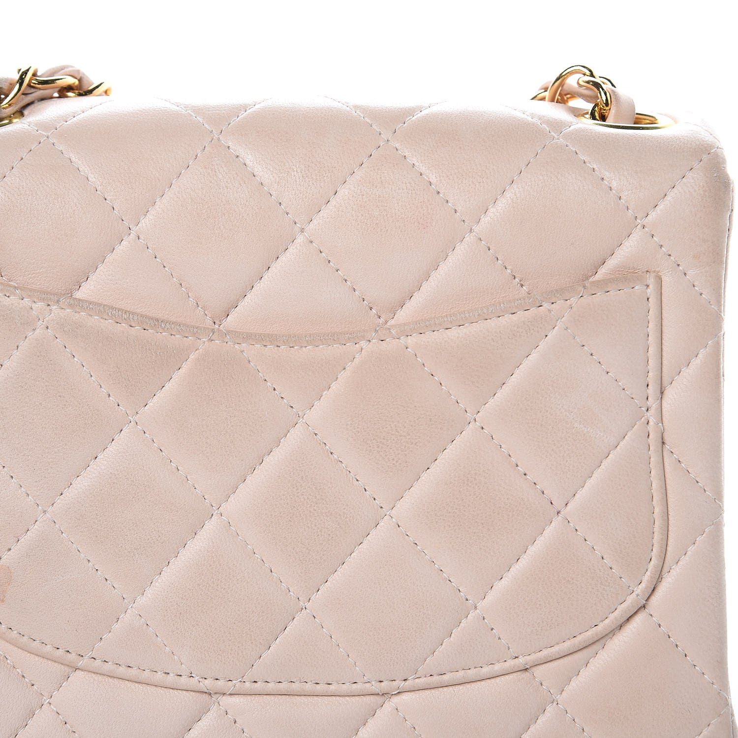 Chanel Lambskin Quilted Mini Square Flap Beige 14 of 21