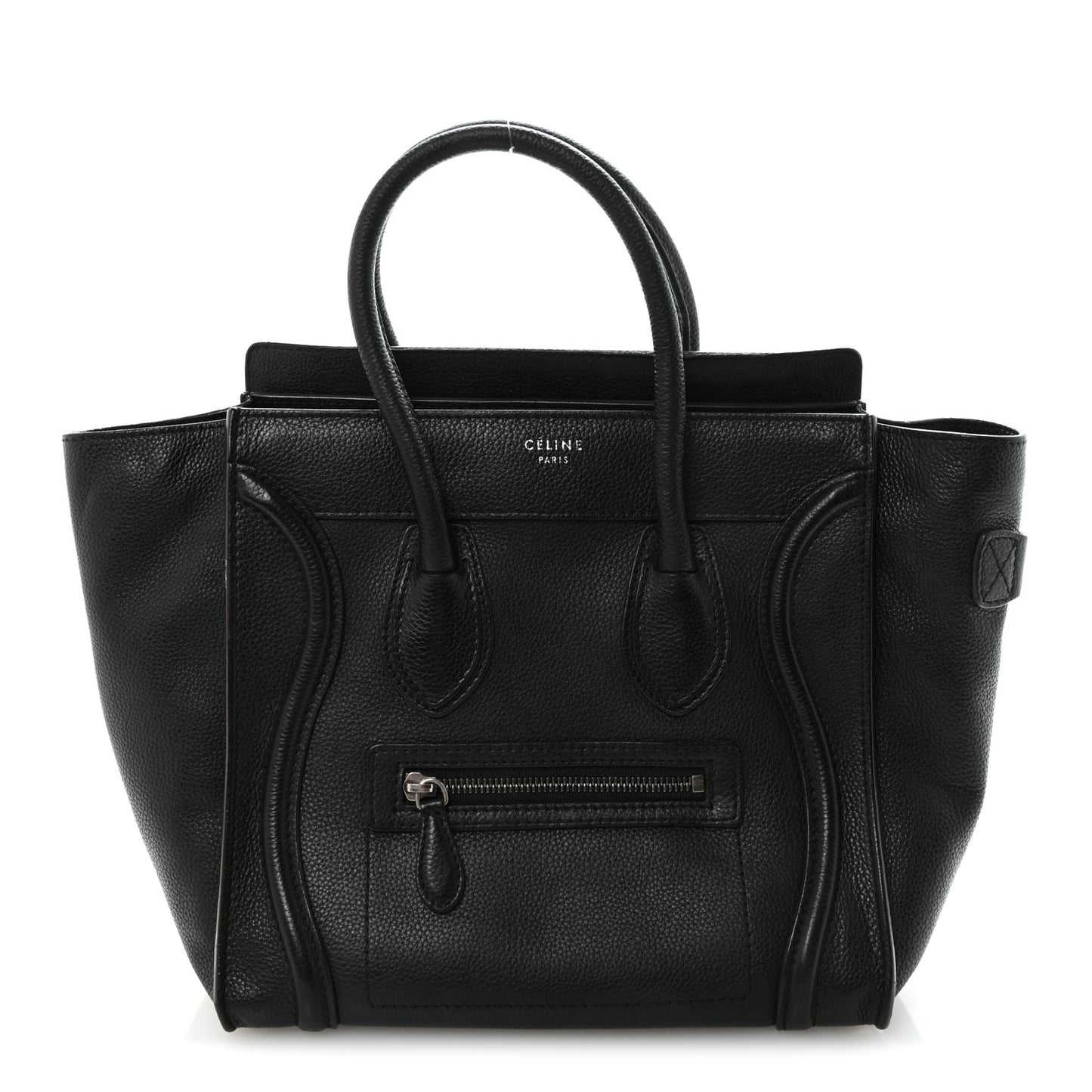 Drummed Calfskin Micro Luggage Black