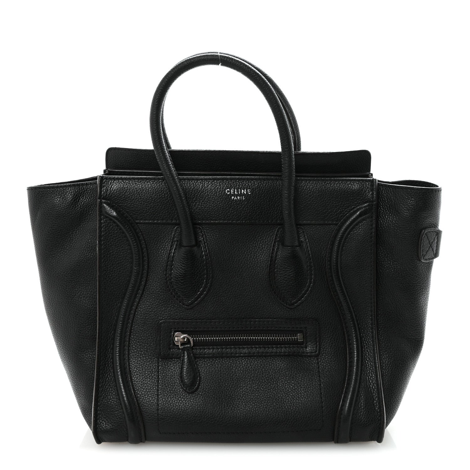 Celine Drummed Calfskin Micro Luggage Black 1 of 9