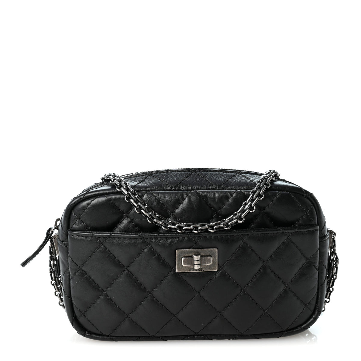Chanel Aged Calfskin Quilted Mini Reissue Camera Case Black 1 of 10