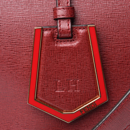 Fendi Vitello Elite Regular 2Jours Tote Rosso Scuro Ciliegia 8 of 18
