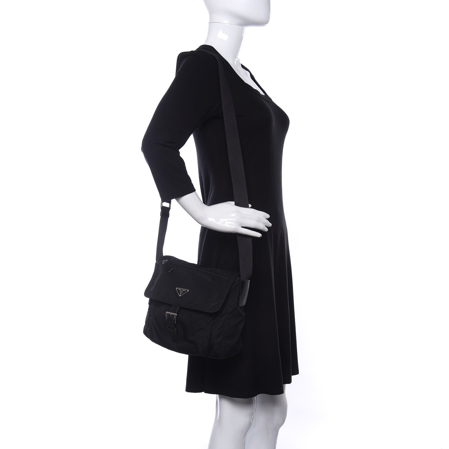 Prada Nylon Vela Messenger Black 2 of 9
