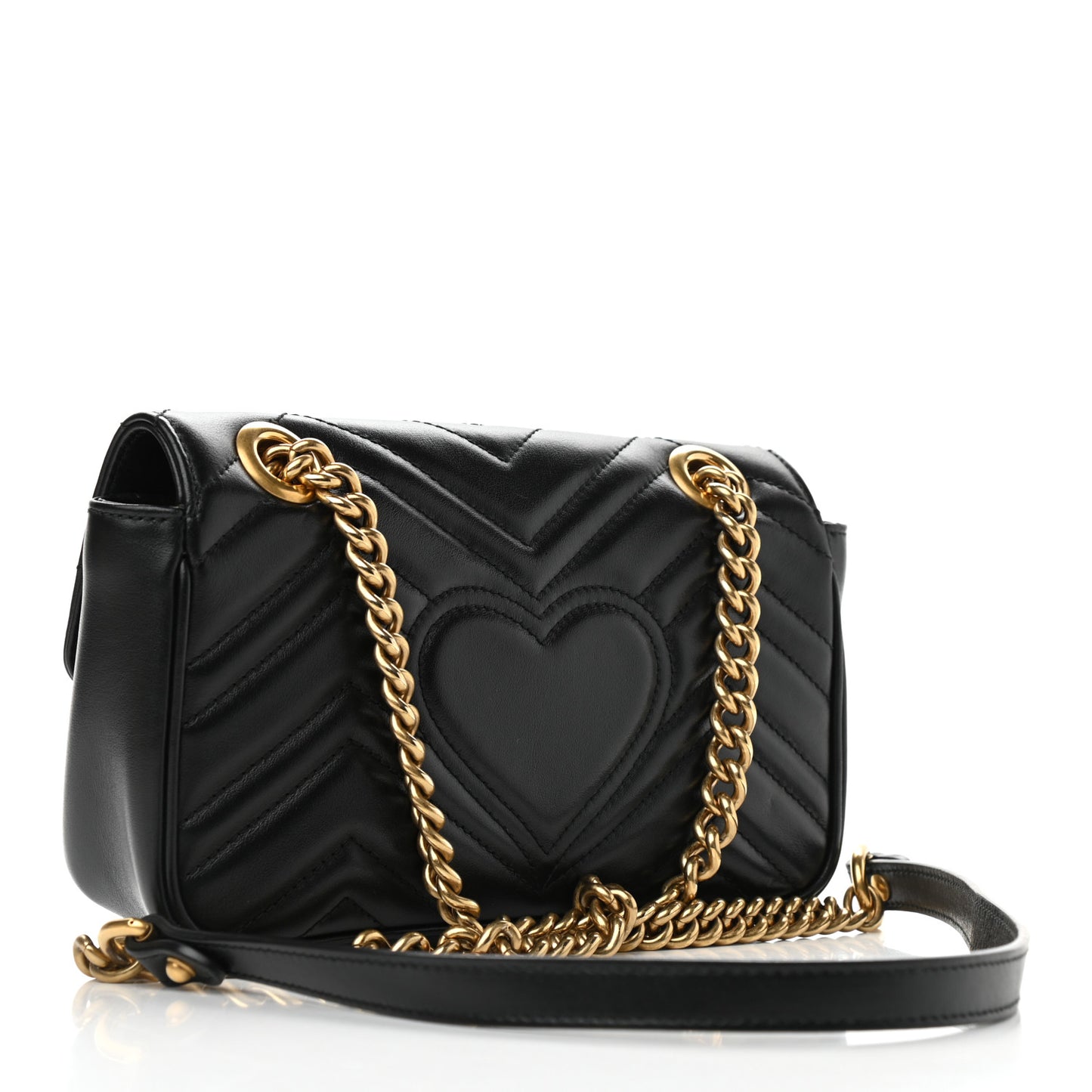Calfskin Matelasse Mini GG Marmont Shoulder Bag Black