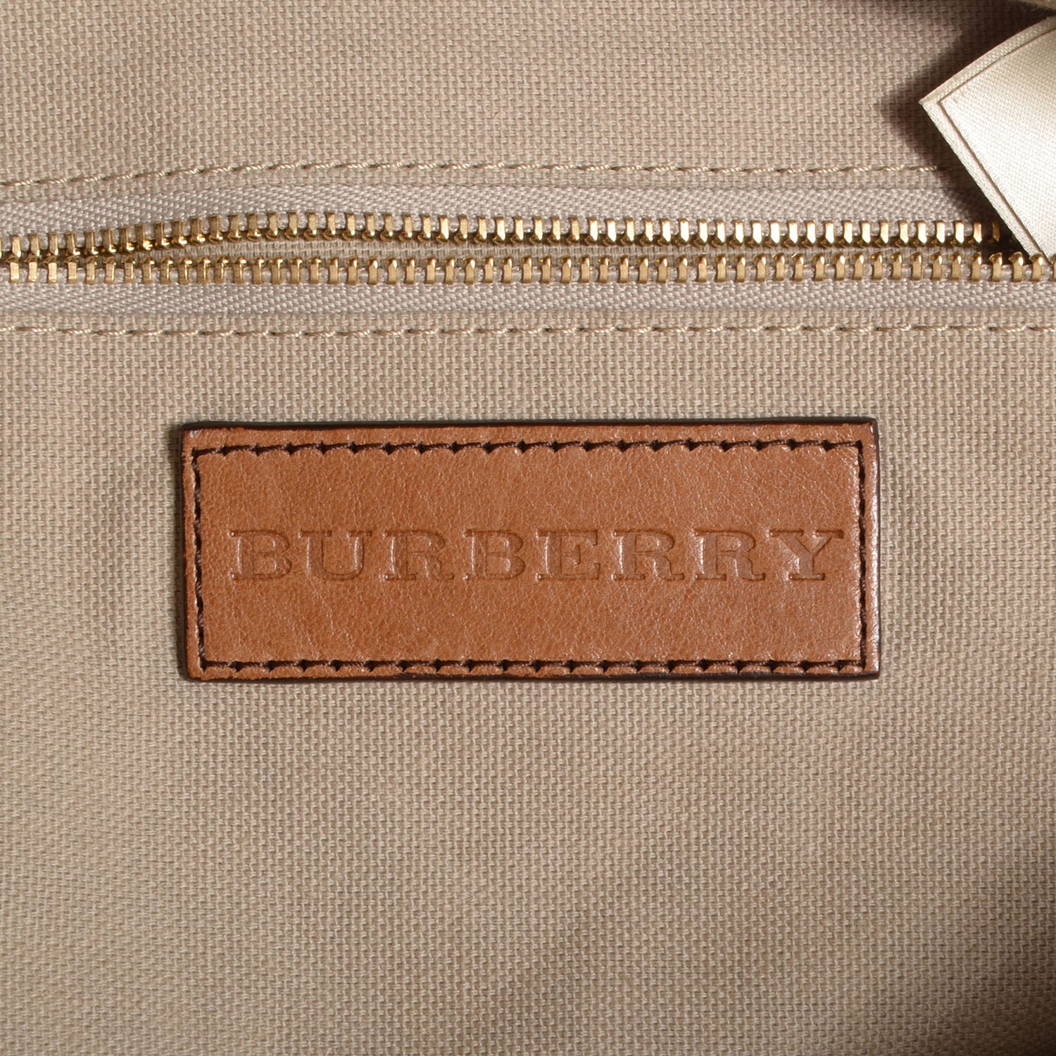 Burberry Vintage Leather House Check Tote Saddle Brown 6 of 12