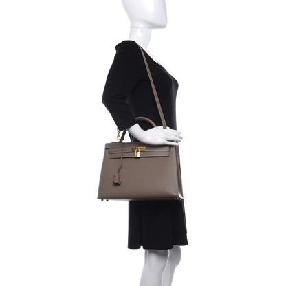 Hermes Epsom Kelly Sellier 32 Etoupe 2 of 12