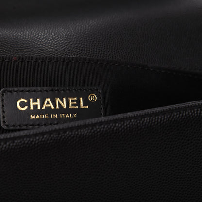 Chanel Caviar Chevron Quilted Medium Boy Flap Black 6 of 9