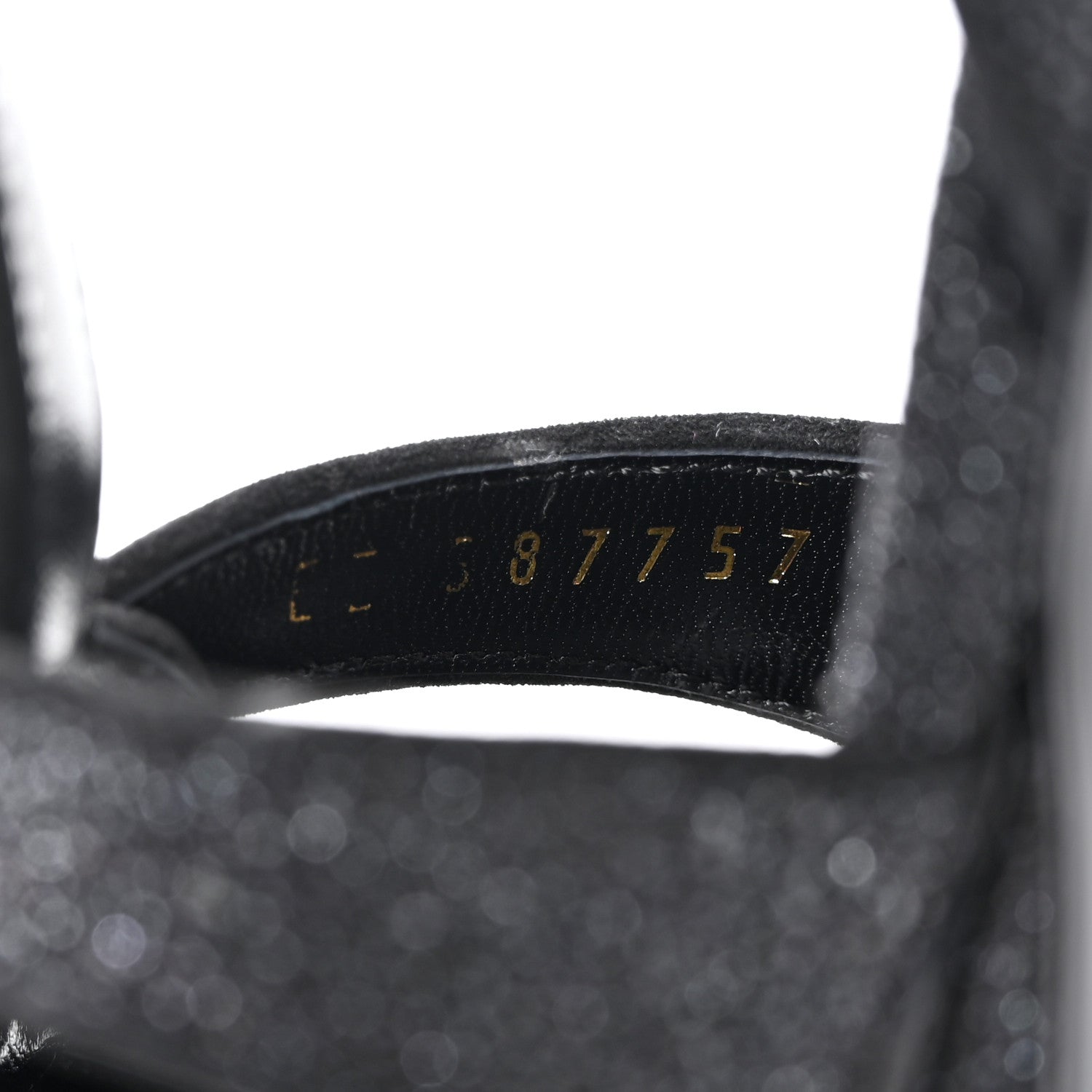 Saint Laurent Glitter Effect Calfskin Tribute 75 Platform Sandals 35 Black 7 of 10