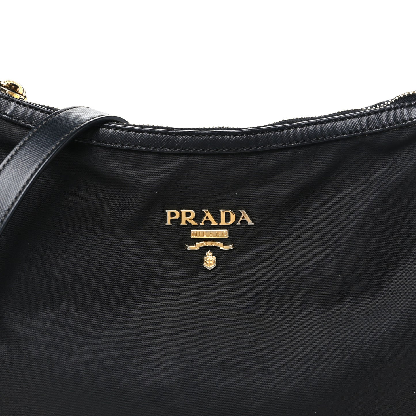 Tessuto Nylon Saffiano Vela Crossbody Bag Black