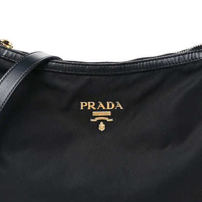 Prada Tessuto Nylon Saffiano Vela Crossbody Bag Black 7 of 9