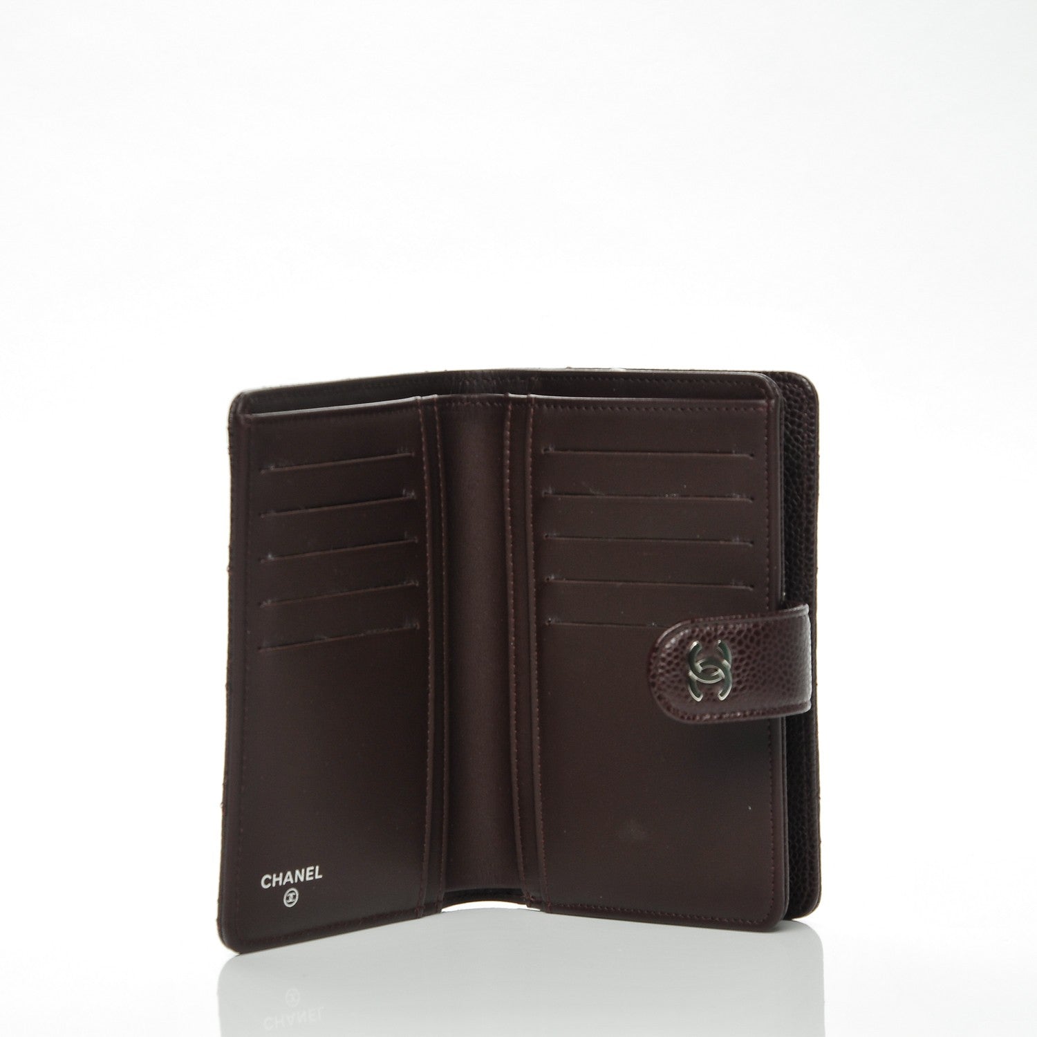 Chanel Caviar Quilted Zipped Pocket Wallet Burgundy 5 of 8