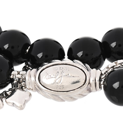 David Yurman Sterling Silver Black Onyx 8mm Spiritual Beads Adjustable Bracelet 4 of 4