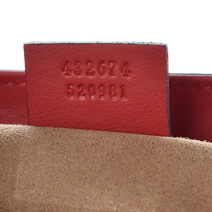 Gucci GG Supreme Monogram Calfskin Medium Padlock Top Handle Bag Beige Hibiscus Red New Rosette 7 of 7