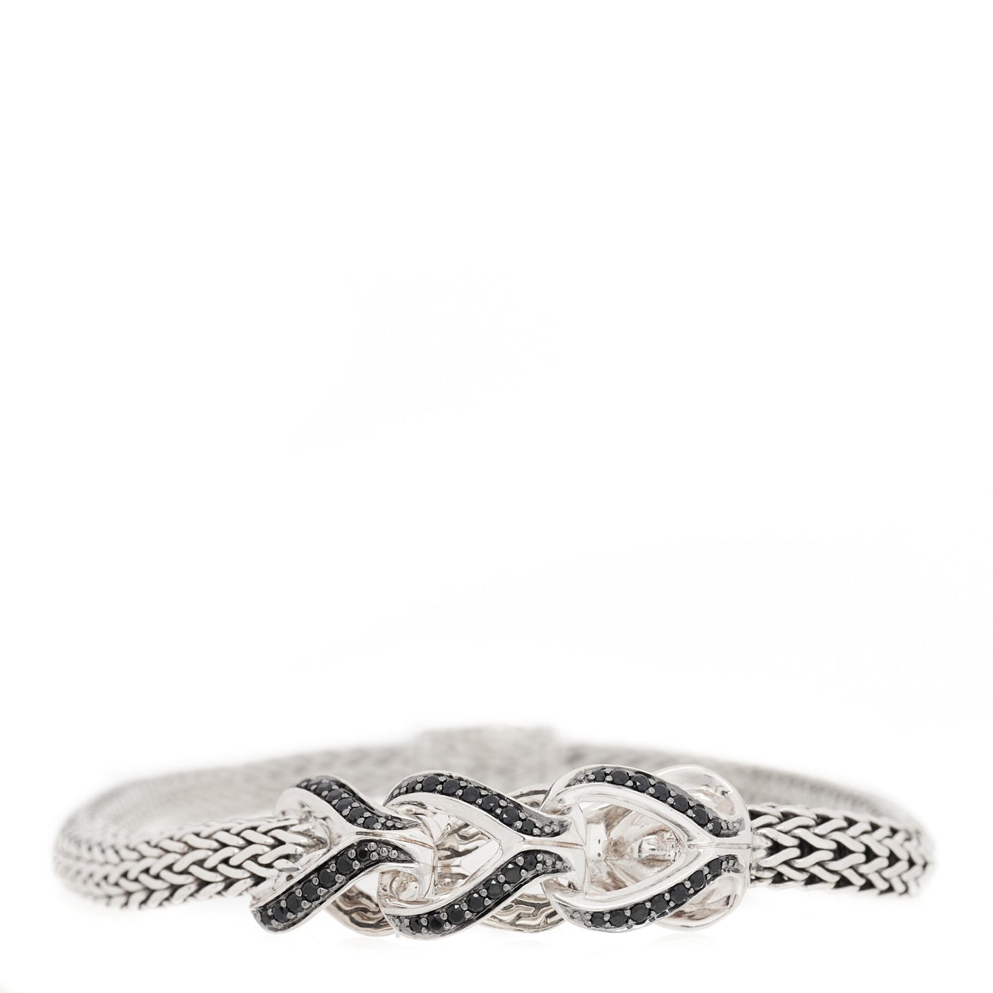 Sterling Silver Black Sapphire 5mm Asli Classic Chain Station Bracelet