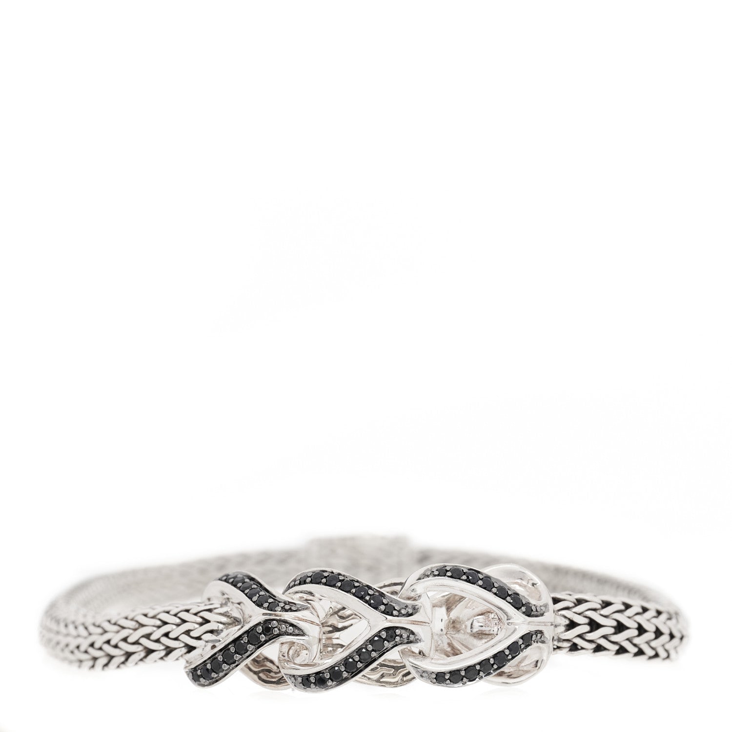 John Hardy Sterling Silver Black Sapphire 5mm Asli Classic Chain Station Bracelet 1 of 3