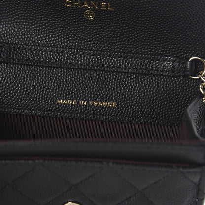 Chanel Caviar Quilted Flap Card Holder On Chain Black 9 of 12