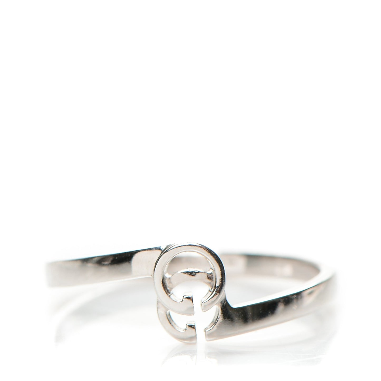 18K White Gold Running G Ring 7.5