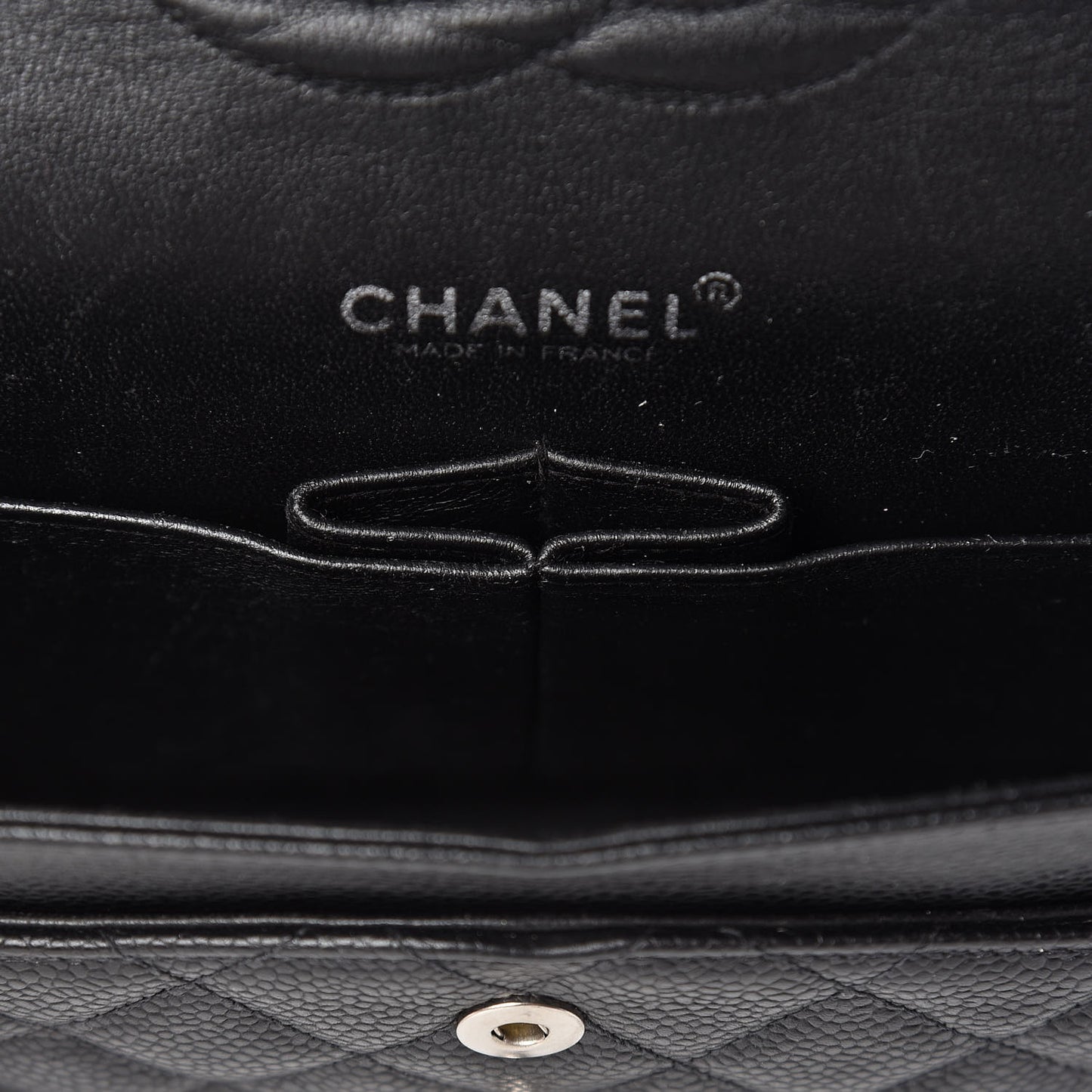 Caviar Quilted Medium Double Flap Black