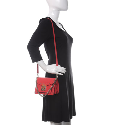 MCM Calfskin Studded Mini Patricia Crossbody Bag Chinese Red 2 of 10