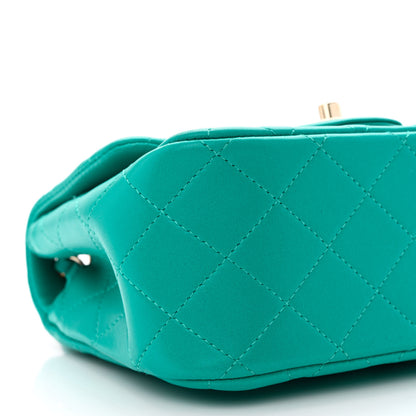 Chanel Lambskin Quilted Mini Square Flap Turquoise 9 of 13