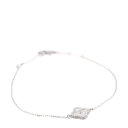Van Cleef & Arpels 18K White Gold Diamond Sweet Alhambra Bracelet 1 of 5