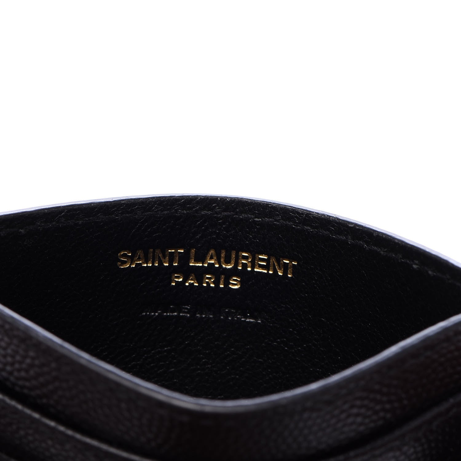 Saint Laurent Grain De Poudre Matelasse Chevron Monogram Credit Card Case Black 8 of 10