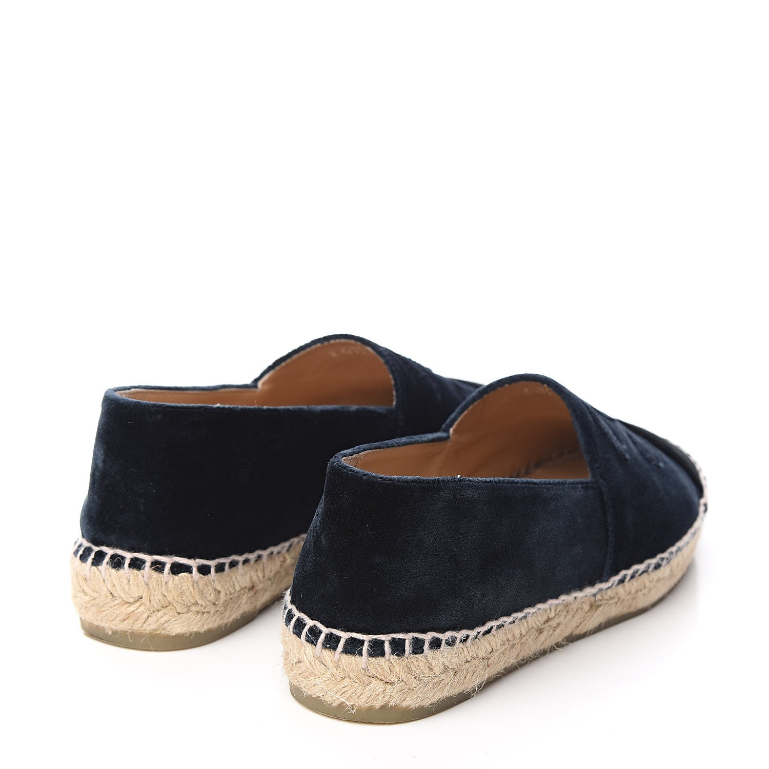 Chanel Velvet CC Espadrilles 36 Dark Navy Black 4 of 10